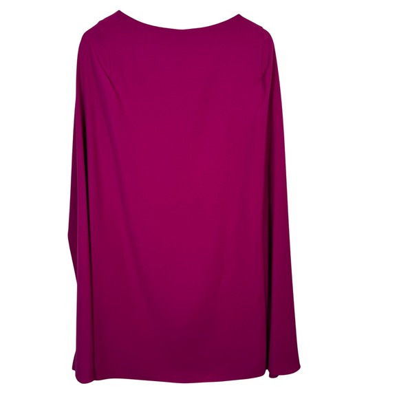 Ralph Lauren Womens Cape Dress Small Georgette Cocktail Fuscia Sheath - Picture 4 of 8